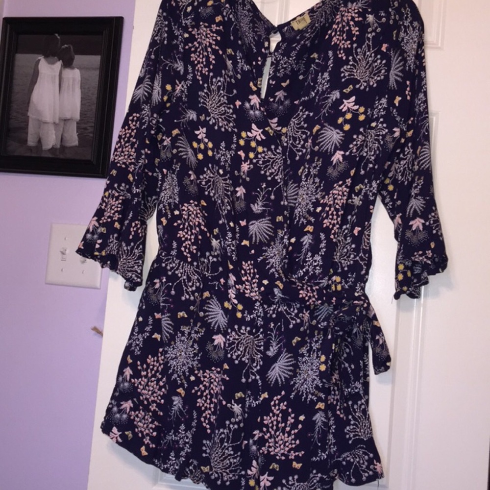 Navy Floral Romper